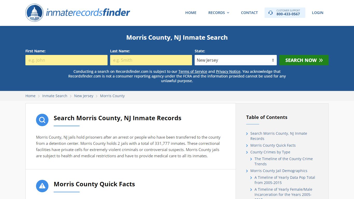 Morris County, NJ Inmate Lookup & Jail Records Online